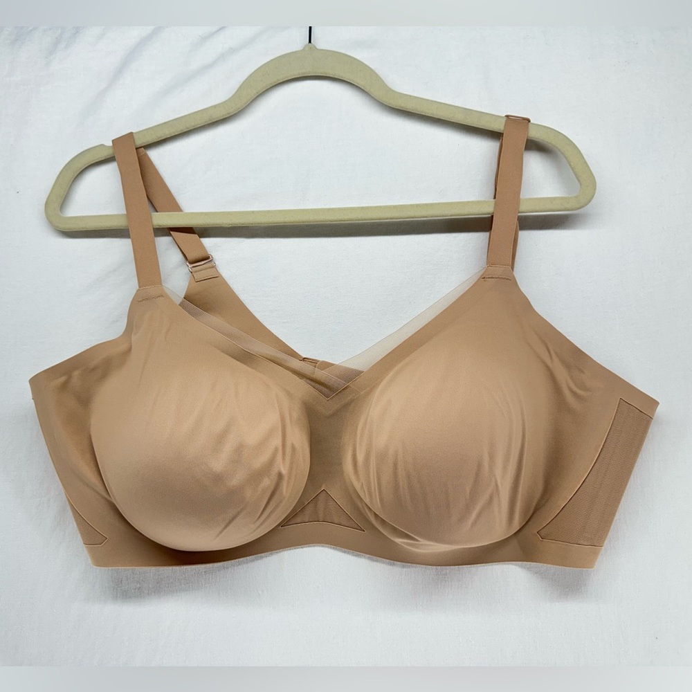 HoneyLove Pullover Bra Plus Size 2X 42 C/D Nude Removable Pads